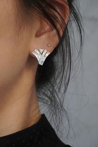 Pendientes de Oro Puro de 18k Xinfly con Diamantes Naturales de 0.68ct en Forma de Baguette, Redondos y en Forma de V - Product Image 4