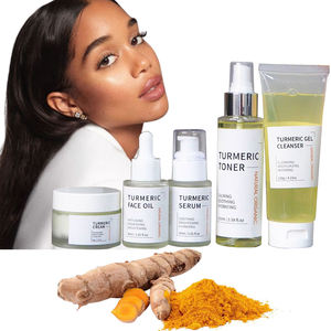 Produits de soin de la peau anti-âge exclusifs Ensemble de cinq pièces au curcuma Nettoyant visage Tonique Essence Huile Crème Série - Product Image 4