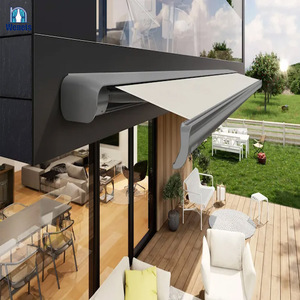 Outdoor Full Cassette Aluminum Alloy Motorized <strong>Wall</strong> <strong>Mount</strong> Full Cassette Retractable <strong>Awning</strong> Canopy - Product Image 1