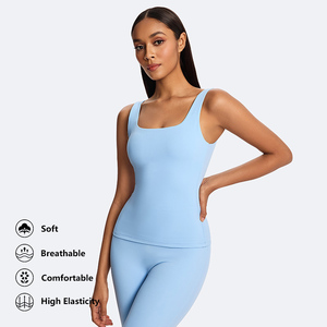 Débardeur de sport pour <span class=keywords><strong>femme</strong></span>, col carré, respirant, léger, pour la course à pied en plein air, le yoga, <span class=keywords><strong>sans</strong></span> manches, de haute qualité - Product Image 1
