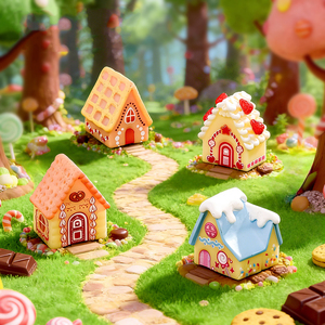 Maison de poupée miniature en résine, décoration colorée de conte de <span class=keywords><strong>fées</strong></span>, style dessin animé - Product Image 4