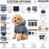 Manteau pour chien matelassé épais doublé polaire à capuche et boutons-pression, vêtements pour animaux de haute couture, manches côtelées, veste chaude d'hiver