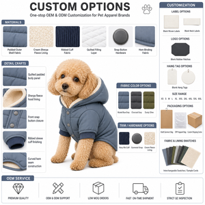 Abrigo para perro con capucha y botones a presión, forrado con forro polar grueso, ropa para mascotas de alta moda, chaqueta cálida de invierno con puños acanalados. - Product Image 2