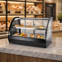 Comptoir de présentation de nourriture chaudes de 900 mm pour poulet frit commercial, hamburger, tarte aux œufs, frites fraîches