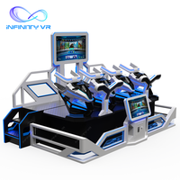 Simulador de Carreras VR Thunder Knight de Alto Rendimiento para 4 Jugadores con Auriculares 4K y Plataforma de Movimiento para Parques de Atracciones y FEC