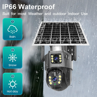 Caméra de surveillance solaire extérieure V380 à double objectif 6MP, carte SIM 4G, zoom optique 10x, système de sécurité PTZ, détection de mouvement IP, caméra solaire