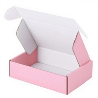Boîte d'expédition personnalisée avec logo rose, boîte en carton recyclable avec laminage mat, boîte d'emballage pour vêtements et parfums personnalisée