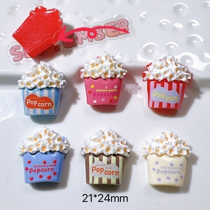 Nuevo diseño resina Flatbacks lindo moda palomitas cabujones artesanías para Diy Slime hacer accesorios Decoración - Product Image 3