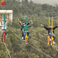 Fun Park Rides Touristes Jeux de tourisme Air Bike Rides parc d'attractions équipement câble d'eau cycles Zip line vélo