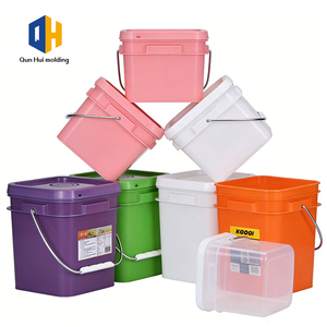 Balde de Plástico Transparente de Material PP de Grau Alimentício com Logo Personalizado, Capacidade de 1-50L, Balde Quadrado com Tampa e Alça - Product Image 1