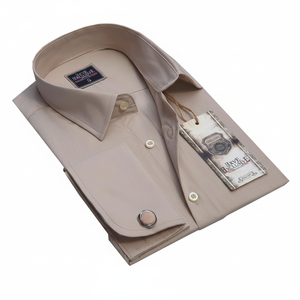 เสื้อเชิ้ตสีเบจผู้ชายธรรมดา - Product Image 2