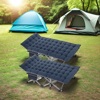 Lit de Camping Pliant Portable au Design Moderne Cadre en Aluminium Civière de Sommeil Acier Couchette Pliable en Métal Usine Vente en Gros pour