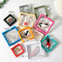 Boîte de rangement transparente multicolore avec suspension en film PE pour bracelets, boucles d'oreilles et colliers