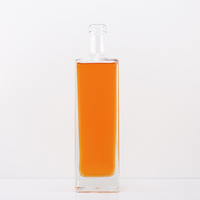 750ml Long Grand carré Rectangulaire Forme Vodka Tequila Brandy Whisky Bouteilles En Verre Offre Spéciale