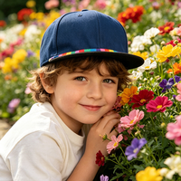 Gorra de Béisbol de Verano para Niños, Visera Plana, Impresión Puff, 6 Paneles, Poliéster/Algodón, Transpirable, Ajustable, para Juegos al Aire Libre, OEM