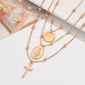 Collar de Cadena de Cuentas de Acero Inoxidable Chapado en Oro de 18K de Doble Capa, Estilo Europeo Americano, Lindo, Moderno y Minimalista para Mujer, Ideal para Fiestas - Product Image 4
