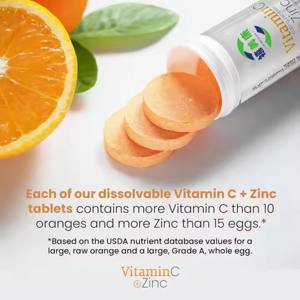 Propre marque adulte vitamine C + zinc non sucré orange aromatisé complément alimentaire comprimés effervescents fournir de l'énergie - Product Image 6