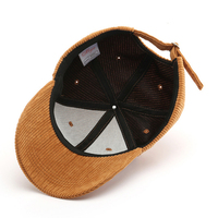 Gorra de Pana Multicolor con Logotipo Bordado de Diseño Personalizado OEM, Gorra Vintage de 6 Paneles, Gorra de Béisbol con Estructura de Pana