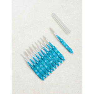 Spazzola interdentale a forma di I-Shaped bicolore SS 10P con filo di acciaio inossidabile in materiale plastico e Nylon - Product Image 1