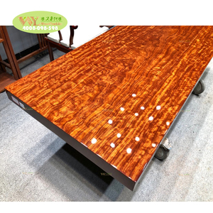 Precio de Fábrica al por Mayor, Muebles para el Hogar de Alta Gama, <span class=keywords><strong>Madera</strong></span> Maciza de <span class=keywords><strong>Bubinga</strong></span>, Tablero de Mesa de Comedor de <span class=keywords><strong>Madera</strong></span> Gruesa - Product Image 6