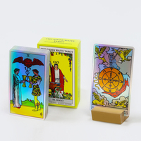 Cartes de tarot oracle laser à bords dorés argentés personnalisées impression en gros de jeu de cartes de tarot holographique