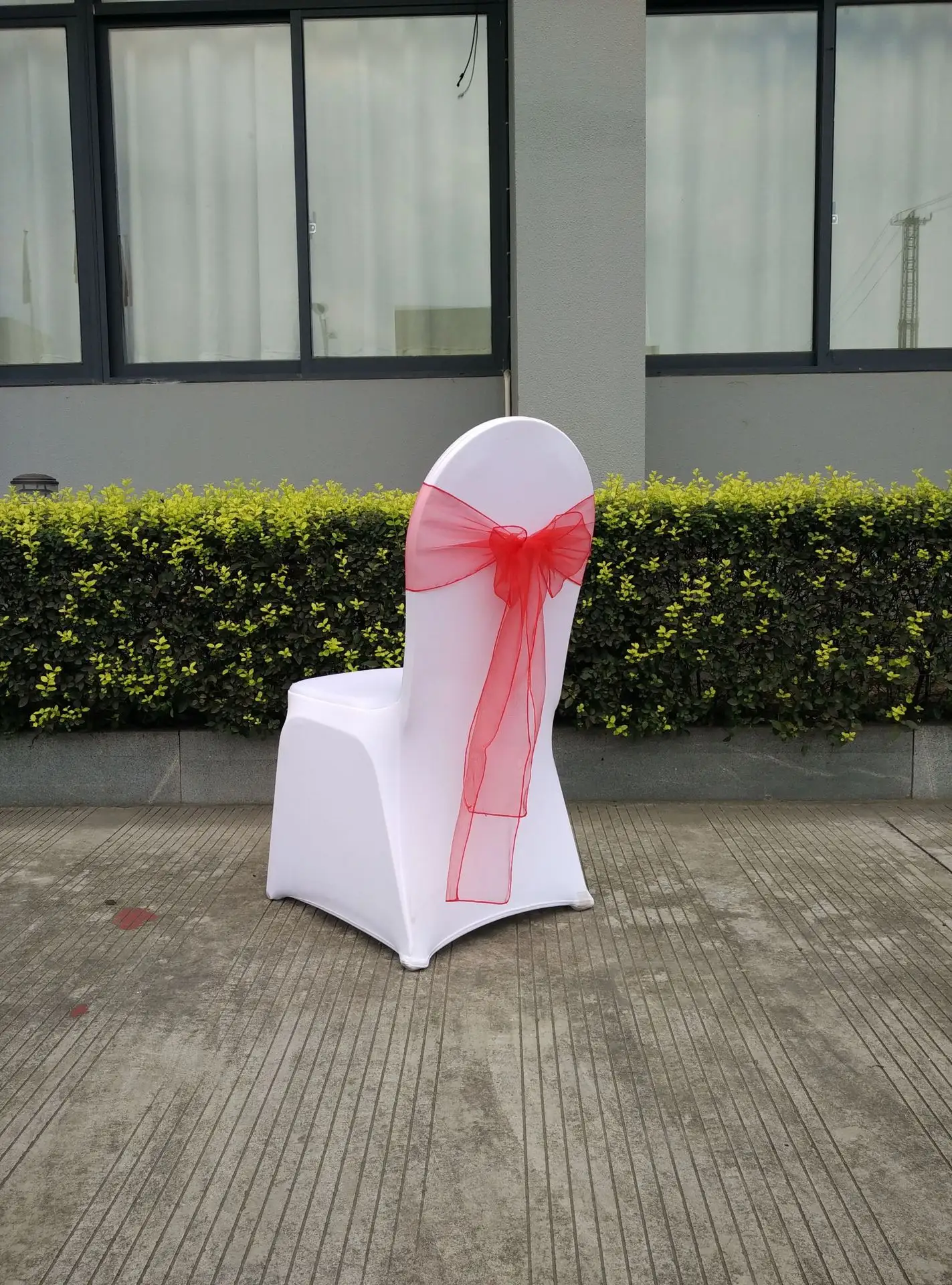 Housse de chaise de mariage en Organza transparent, ceinture de chaise en mousseline pour la décoration