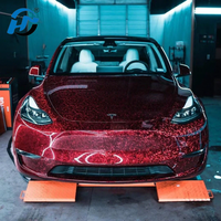 Film de protection de peinture pour voiture en PVC/PET métallisé liquide brillant, effet carbone forgé mat, film vinyle pour voiture