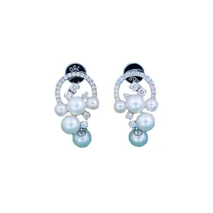 Korean Fashion Y2k Heart Diamond Long Tassel Pearl S925 Silver Needle Earrings Sweet Cool Butterfly Zirconia For Women Earring
