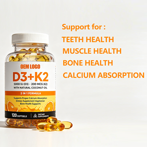 GMP Factory OEM <b>Vitamin</b> D3K2 Softgel Capsule Dietary Supplement With Coconut Oil 2-1 Formula for Bone, Teeth, Muscle and Immune - Product Image 2