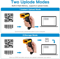 Lecteur de codes-barres 2D sans fil K2 avec support, lecteur de codes QR, PDF417 pour paiement mobile