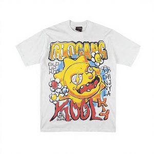 T-shirt à manches courtes en coton 100% de haute qualité, imprimé numériquement avec un visage souriant Glo Gang Sunny, design vierge, pour hommes et femmes - Product Image 2