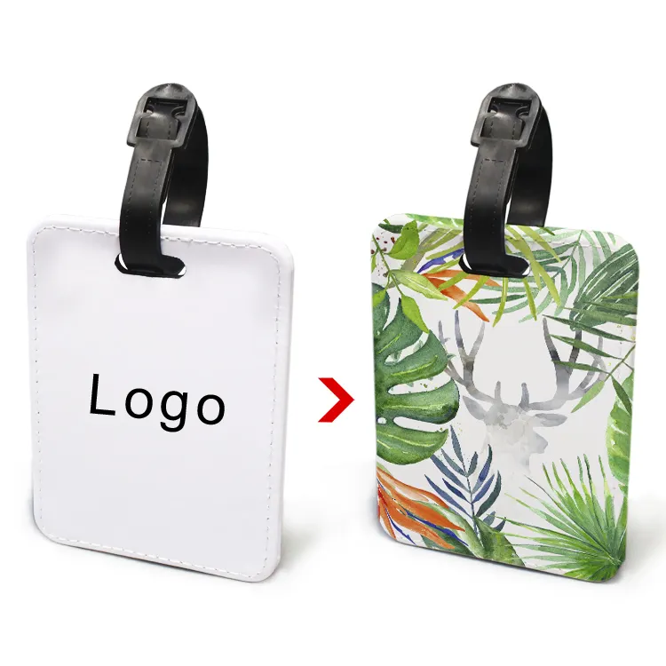 Mode Reisbagage Naam Id Tags Dubbelzijdig Afdrukken Gepersonaliseerde Op Maat Gemaakte Blanco Sublimatie Lederen Reisbagagelabel