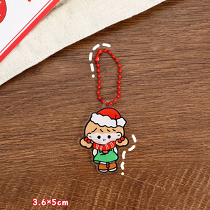 Spot Christmas Cartoon Plastic Keychain Ornament Beaded Pendant <b>Bag</b> Charm Holiday Decoration Wholesale - Product Image 4