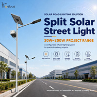 Lampadaire solaire à économie d'énergie 6M30W 7M40W 8M60W 9M80W avec batterie intégrée sur le poteau pour routes rurales