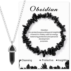 Bracelet élastique en pierres naturelles <span class=keywords><strong>de</strong></span> 8 mm avec carte |   Bracelets en cristal <span class=keywords><strong>de</strong></span> guérison en améthyste et quartz rose pour femmes et hommes - Product Image 5