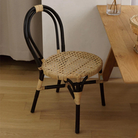 Chaise de salle à manger en rotin écologique, fabriquée à la main, en matériaux naturels, mobilier de restaurant, chaise de salle à manger