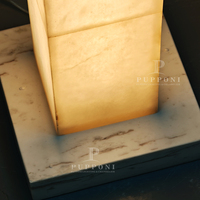 Lampu Lantai Batu Alabaster Wabi Sabi Bentuk Pilar Persegi Lampu LED Alas Marmer Lampu Lantai Ruang Tamu