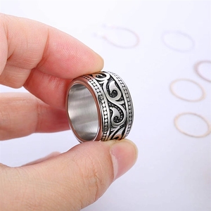 Anel de Aço Inoxidável Moderno para Homens, Estilo Retrô Casual, Anel de Casal para Mulheres, Joia para Presente de Aniversário - Product Image 3