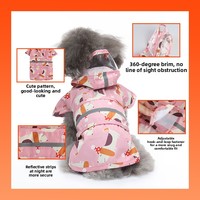 Imperméable en polyester pour animaux de compagnie, style canard, avec attache de laisse, pour chiens de taille moyenne et grande, ouverture pour la queue, bandes réfléchissantes, toutes saisons