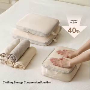 Set di Cubi Organizzatori per Valigie in Nylon Riciclabile con Logo Personalizzato, Comprimibili e Portatili per Viaggi - Product Image 4