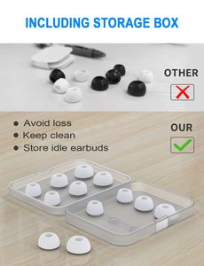 New Bee vente en gros 6 paires boîte écouteurs écouteurs remplacement embouts ensemble étui rigide <span class=keywords><strong>embout</strong></span> en <span class=keywords><strong>silicone</strong></span> pour <span class=keywords><strong>AirPods</strong></span> Pro 1er/2e - Product Image 3