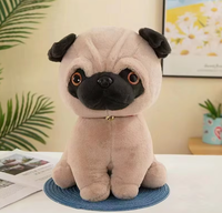 Peluche Mignonne Chien Pug, Poupée en Tissu Doux pour Enfants, Type Ours/Loutre Brodé en Coton PP pour Soulager le Stress, Cadeau d'Anniversaire Parfait