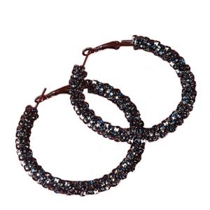 K-Style Women's 5cm Exaggerated Wedding <b>Dress</b> Jewelry Full Diamond C-Shaped Earrings Easy Match Fine Stud Earrings Yiwu Factory - Product Image 1