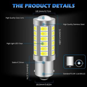 Sistemas de Iluminación para Automóviles, BA15S 7443 3157 1157 1156 5630 5730 33SMD, Luz de Freno LED para Automóvil, Luces LED para Automóvil, Luces de Circulación Diurna - Product Image 3