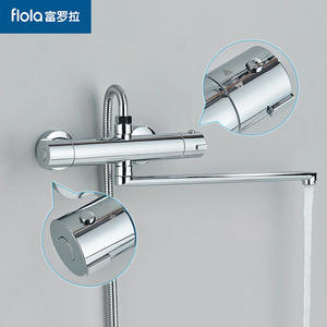 Grifo termostático para bañera Flola, grifo mezclador con caño extendido de 28 cm y núcleo de válvula de cerámica - Product Image 4
