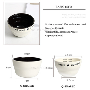 Logo Kustom SCAA Profesional Cangkir Kopi Porselen Berbentuk Q Mangkuk Ukur Kopi Keramik Espresso 200Ml - Product Image 2