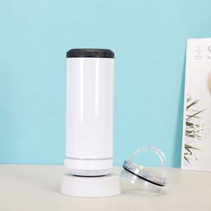 16oz Stainless Steel Vacuum 4-in-1 Tumbler Bottle 6-12 Hour Beverage Cooler Mini Wireless <b>Speakers</b> USB Charging Engraving Office - Product Image 3