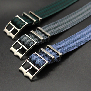 2024 Hotsale Premium nuevo reloj de rayas ajustable Nylon rayas <span class=keywords><strong>SharkTooth</strong></span> tela de nylon correa de reloj hebillas de corona cepilladas - Product Image 2