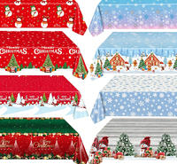 Nappe de Noël en plastique imperméable à motif flocon de neige, très vendue, pour la décoration de fêtes et de vacances