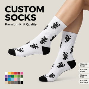 Chaussettes de sport en coton personnalisées avec logo, antidérapantes, à séchage rapide, évacuant l'humidité, confortables pour le basketball, vente en gros - Product Image 1